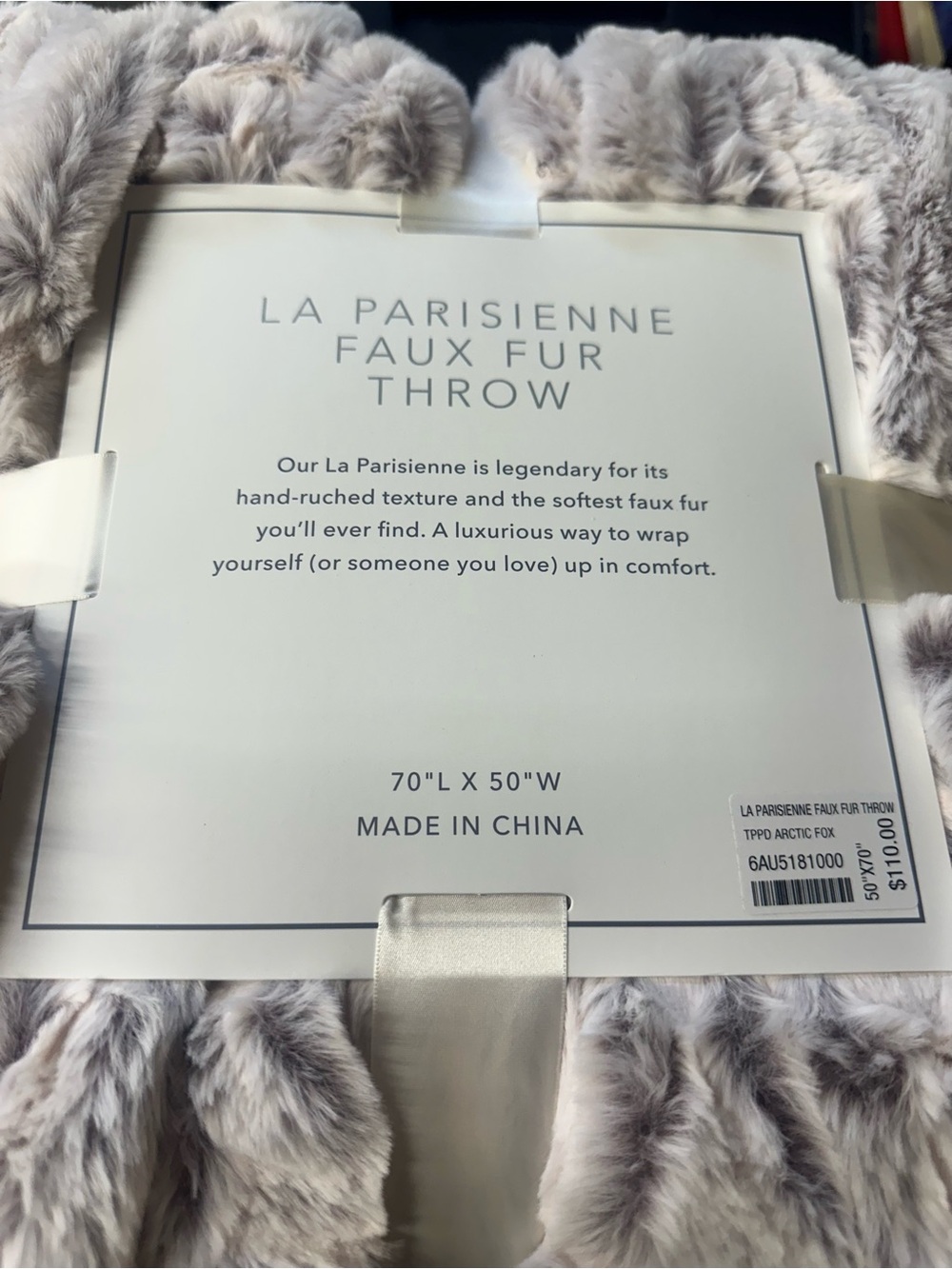 Soft Surroundings La Parisienne faux fur throw artic fox.. new - Picture 2 of 3